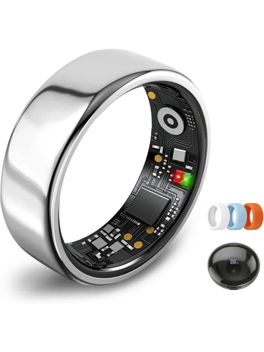 Stylish Smart Fitness Tracker Ring for Heart Rate, Sleep & Step Monitoring